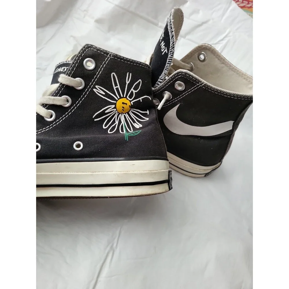 Converse Chuck 70 High Maybe Tomorrow Daisy Custom DIY Loves Me Not Size 6.5